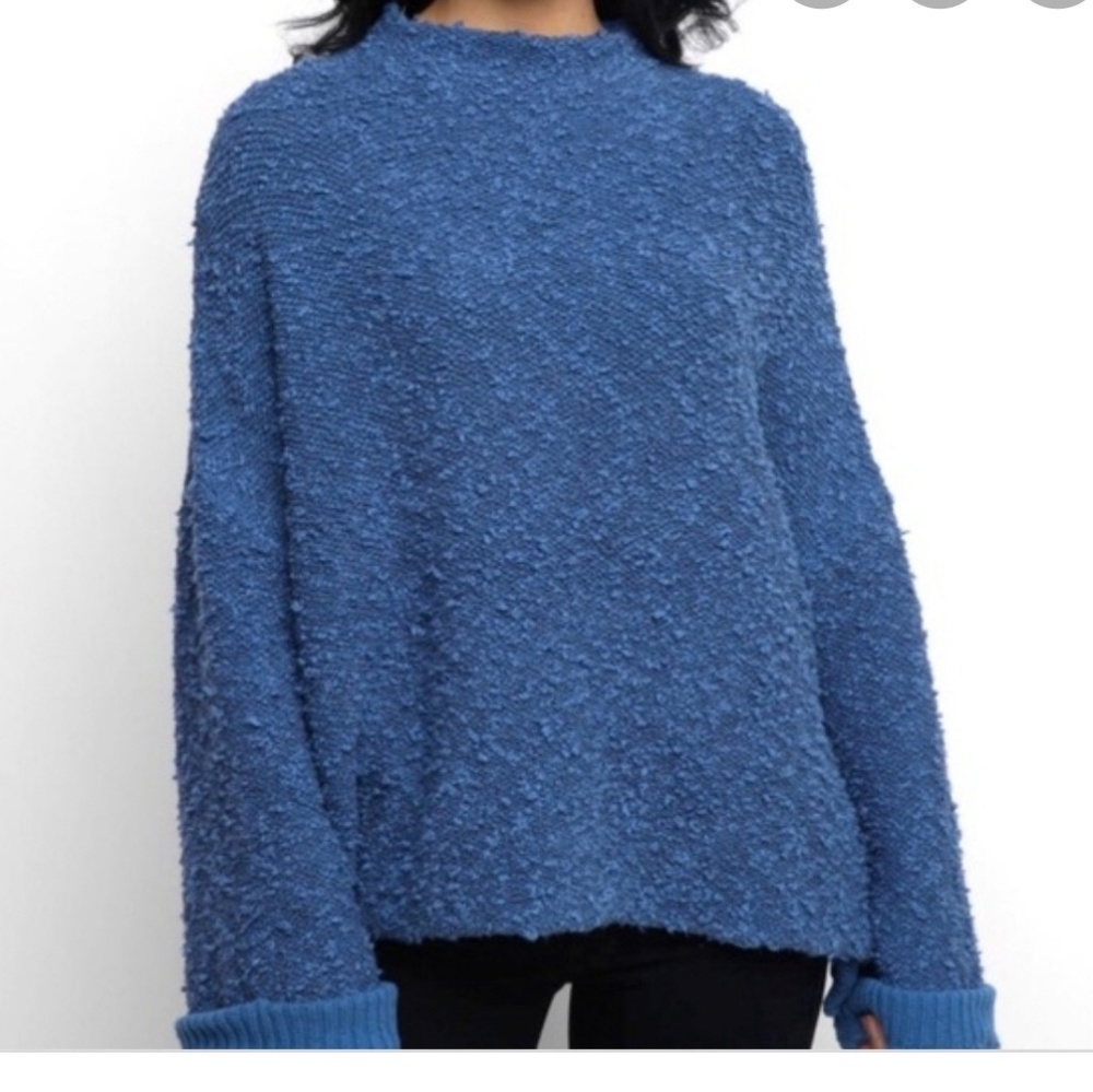 Free People "Cuddle-Up" Sweater XS/S NWT! Blue - Picture 3 of 8
